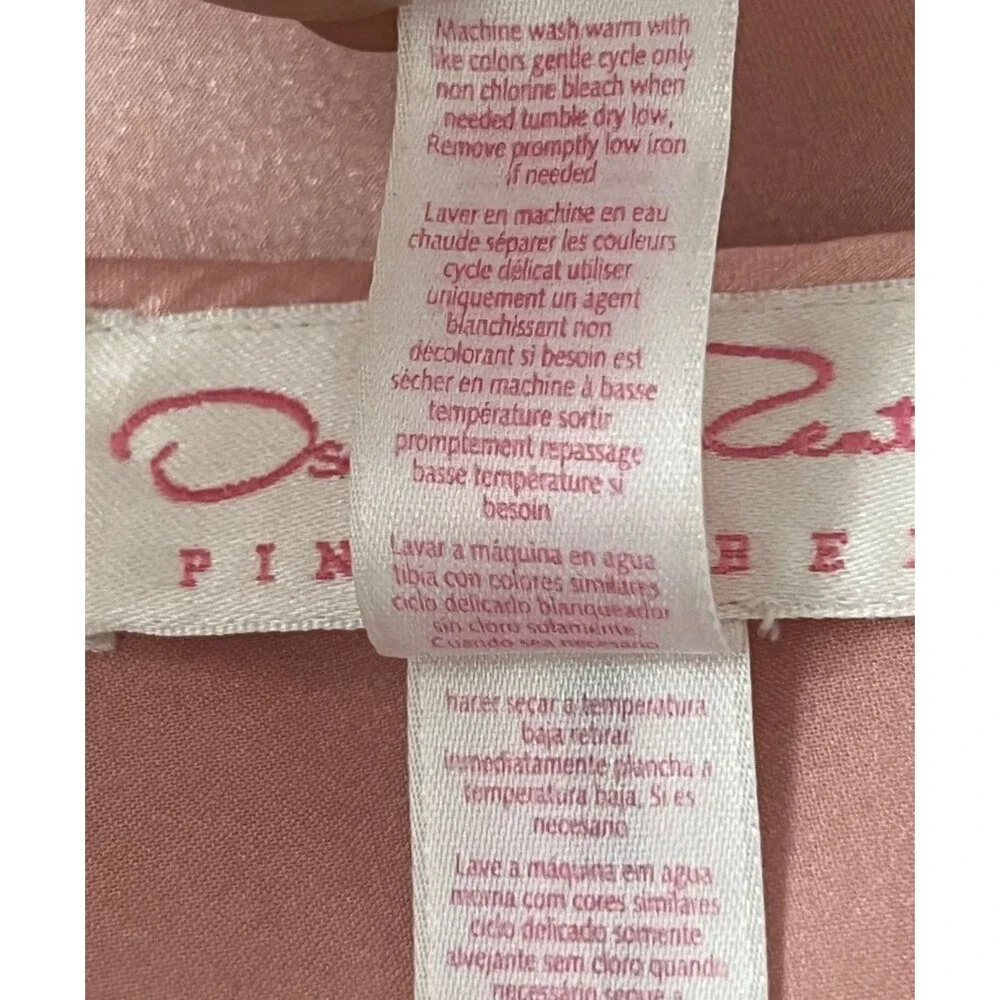 VTG Oscar de la Renta Pink Label Silk Satin Nightie Chemise Dress Soft Girl